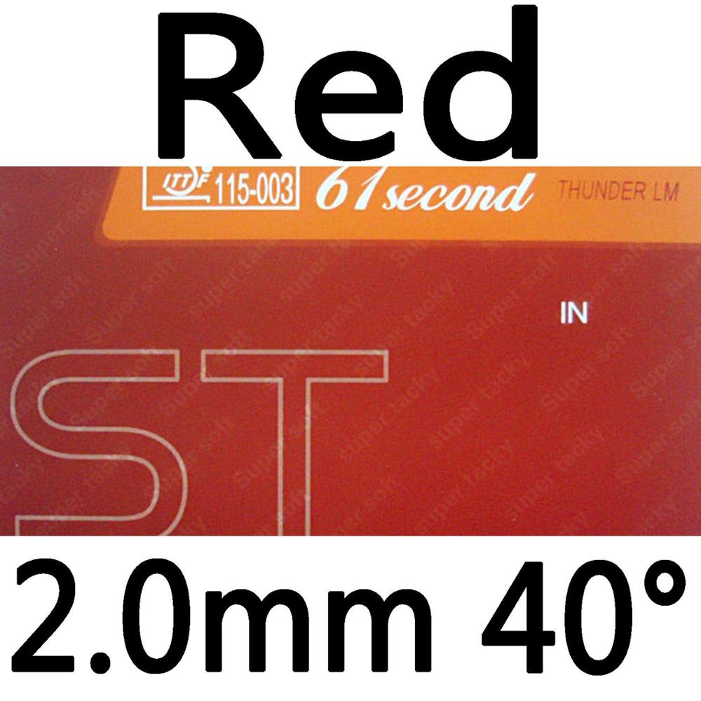 61second LM ST Super Soft & Super Tacky Pips-in Table Tennis PingPong Rubber With Sponge: red 2.0mm H40