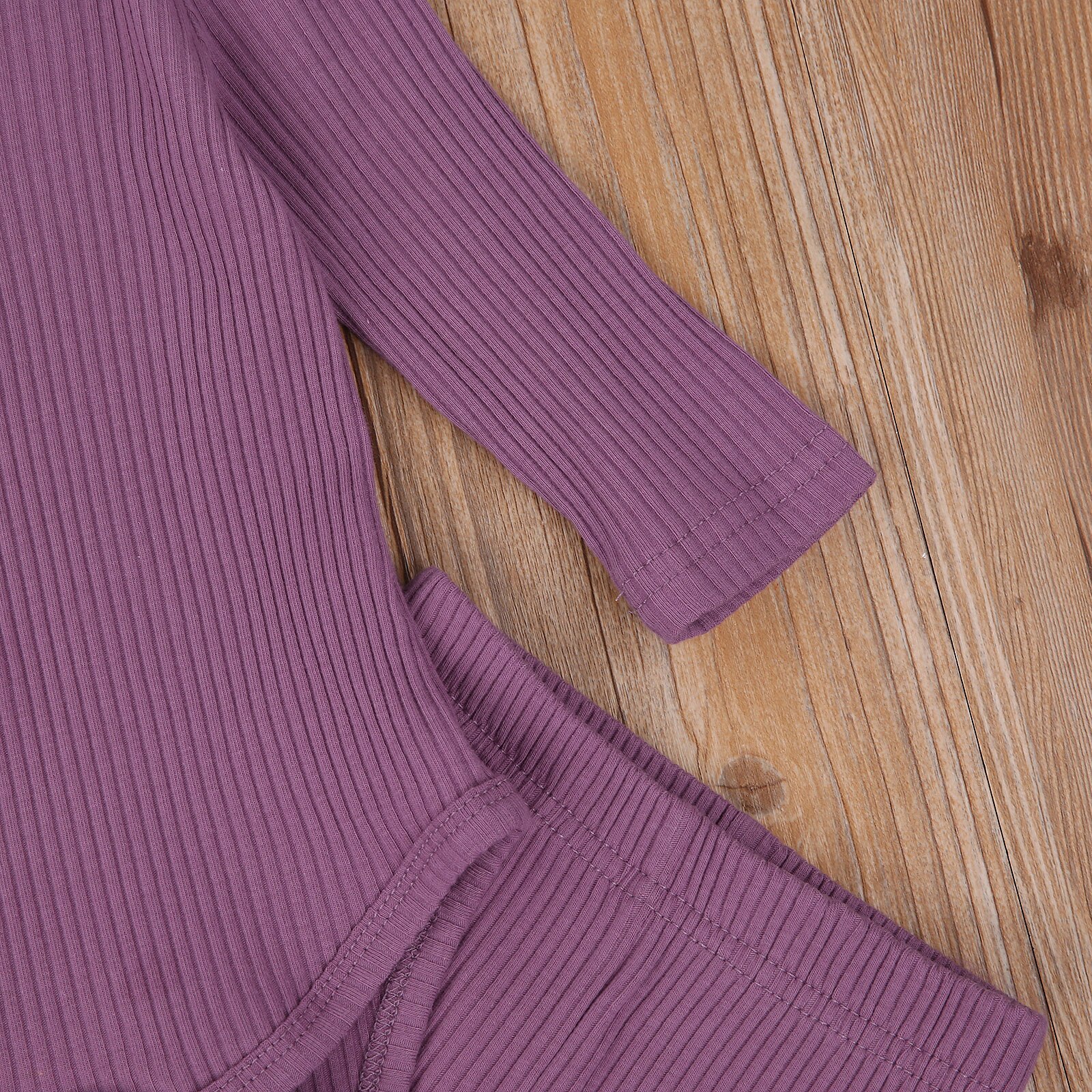 Baby jongens meisjes kleding slaapkleding herfst 2 stuks outfit 0-24m ronde hals knoop lange mouwen romper jumpsuit broek effen set