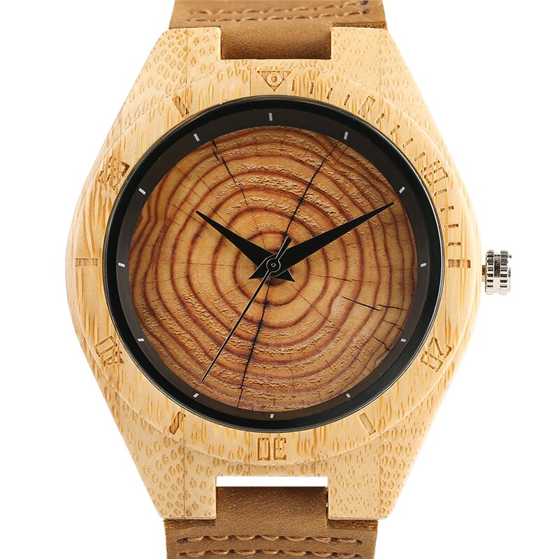 Modne stylowe ręcznie robione drewniane zegarki kwarcowe dla mężczyzn kobiety opaska na nadgarstek ze skóry naturalnej zapięcie na rękę
