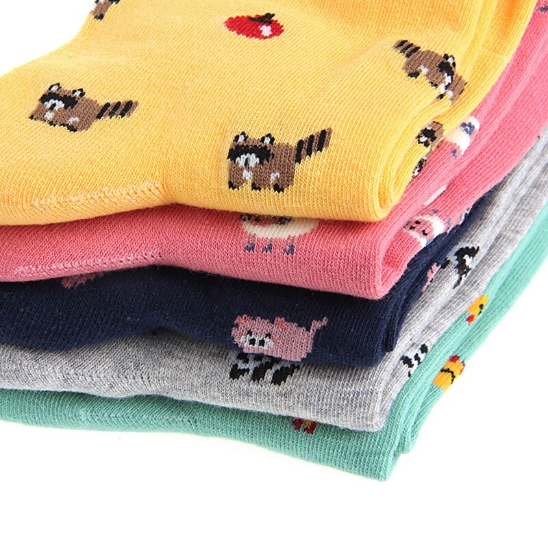 Cartoon Cotton Socks Multi-Color Dress Casual Men's Women's Socks