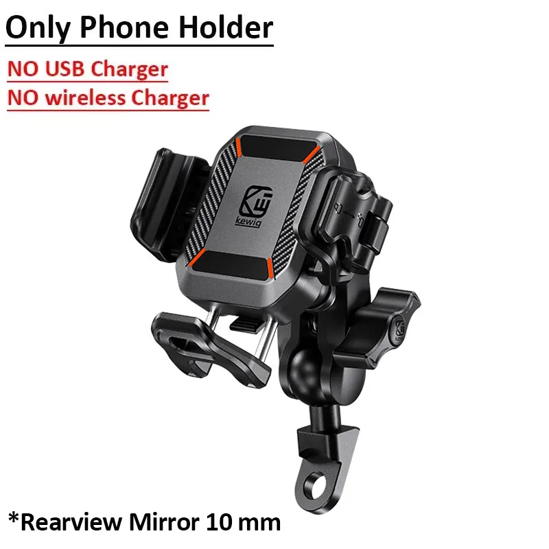 Motorcycle Phone Holder 15W Wireless Charger & 36W USB C Fast Charging Shockproof Motorbike Bicycle Bike Scooter Phone Stand: black