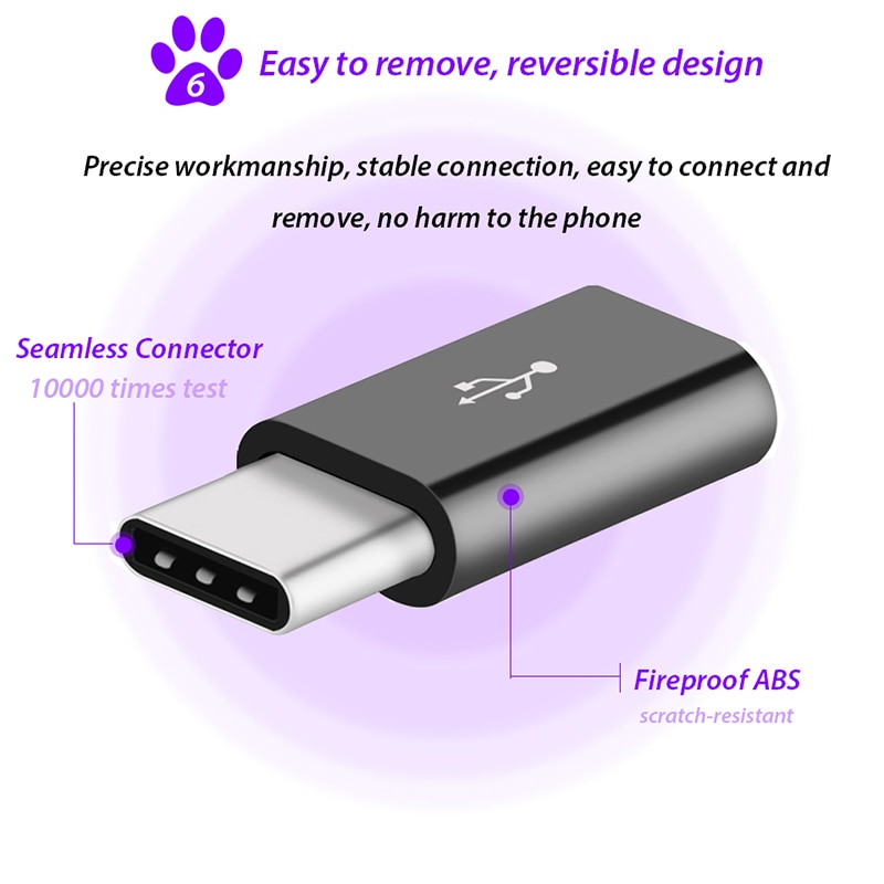 8 MM Lange USB Typ-C Adapter Für Blackview BV9600 Profi P6000 MAX 1 BV7000 UMIDIGI S2 Kristall Vernee X bluboo USB C Konverter Kabel