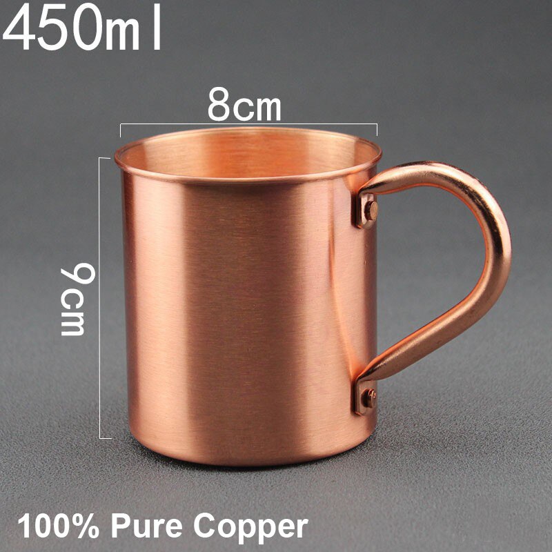 Moscow Mule-tazas de cobre puro en forma de cilindro, 100% tazas de cobre sólido puro, 16 oz, jarra de cobre para cerveza