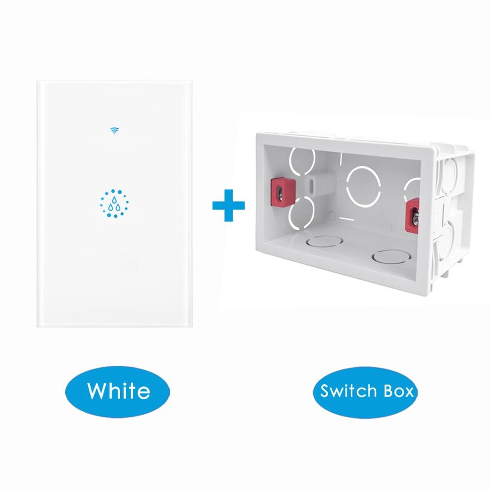 Smart Wifi Boiler Schakelaar Ewelink APP Voice Control met Alexa Google Thuis ONS 20A Zwart Glas Touch Boiler Schakelaar: White with Box