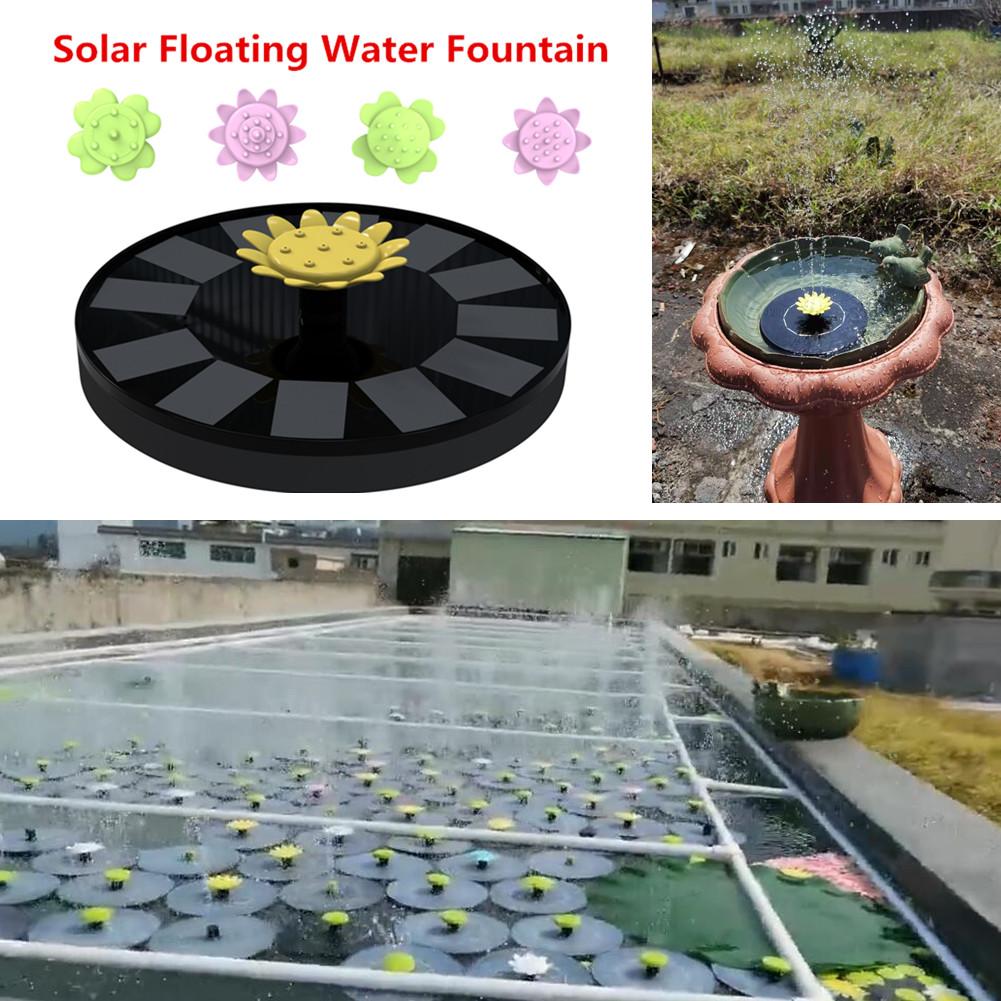 Mini Solar Water Fountain Pool Pond Waterfall Fountain Garden Decoration Bird Bath Solar Powered Flowers Fountain Floating Water