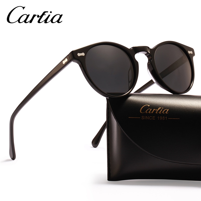 Carfia Gafas De Sol Mujer Hombre Polarizadas Redondas lentes de sol Gregory Peck Women Vintage Sunglasses 100% UV400 5288