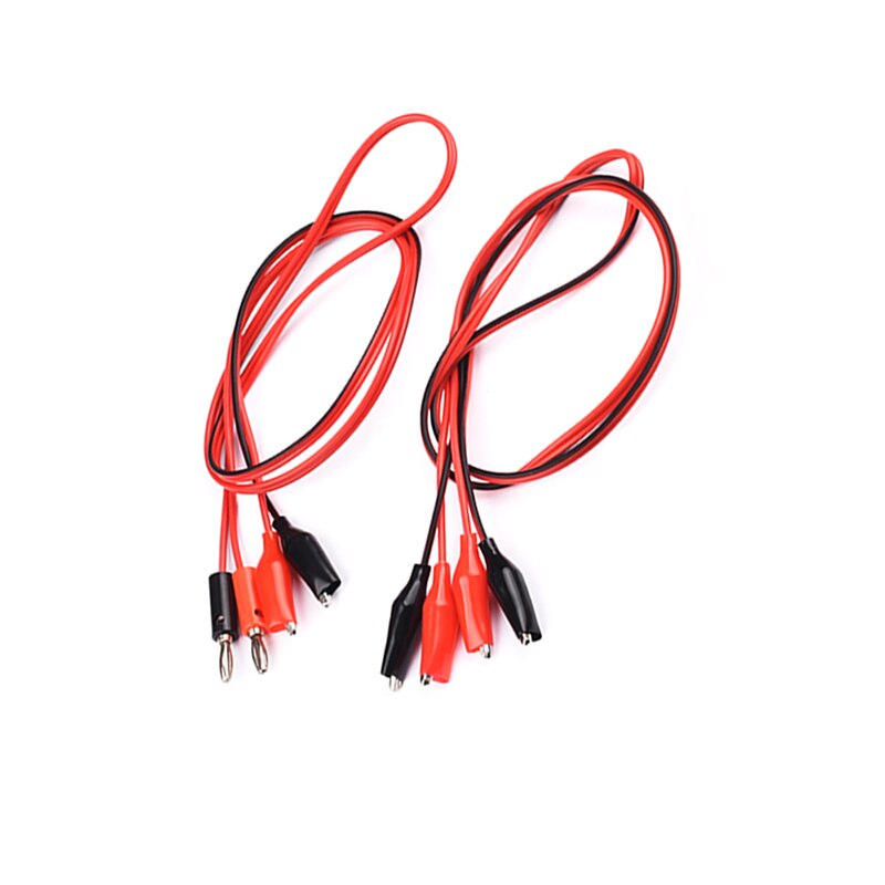 1Meter Red and Black for Multimeter Probe Test Leads Alligator Testing Cord Lead Clip Electrical Clamp Banana Plug Connectors