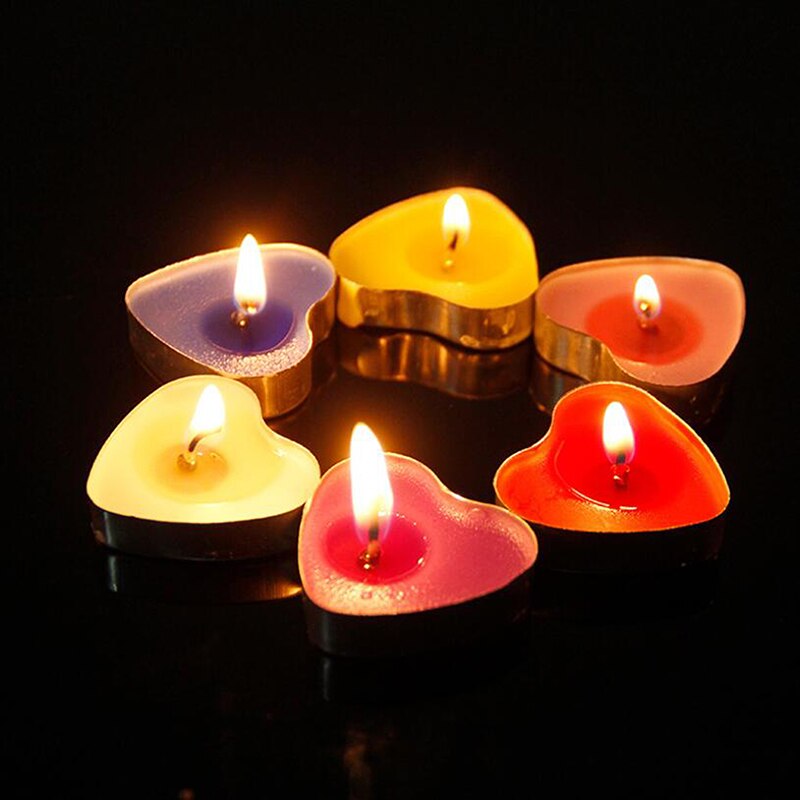 50Stck Liebe Herz Geformt Tee Licht Kerzen Rauchlosen Kerzen Romantische Dekorative