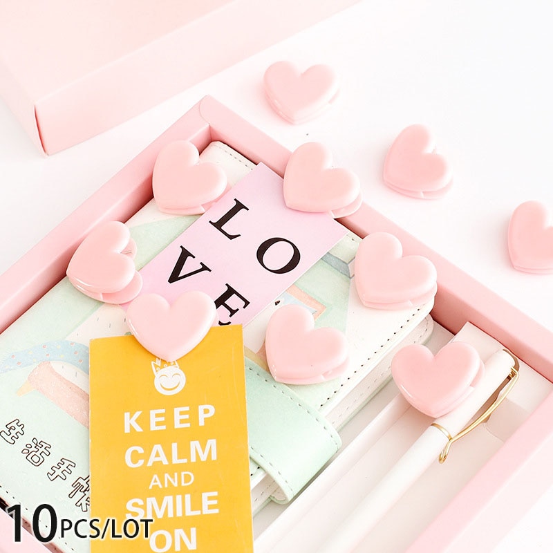 10 stks/partij Roze Liefde Hart Clip, Mini Roze Lente Clips voor Bruiloft/Foto Clip