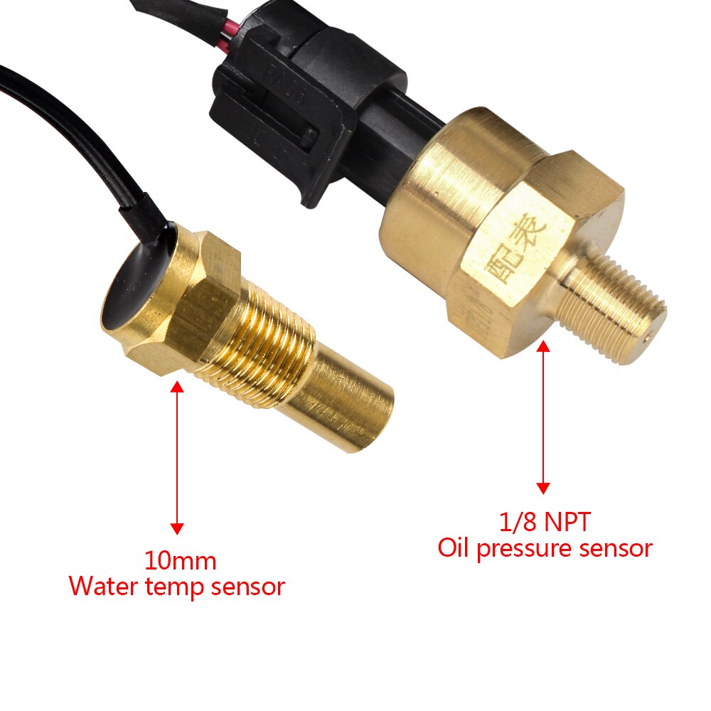 Digital Display Sensor Instrument Panel Voltmeter Water Temp Meter LCD Car Digital Oil Pressure Gauge Car Modification 4 In 1