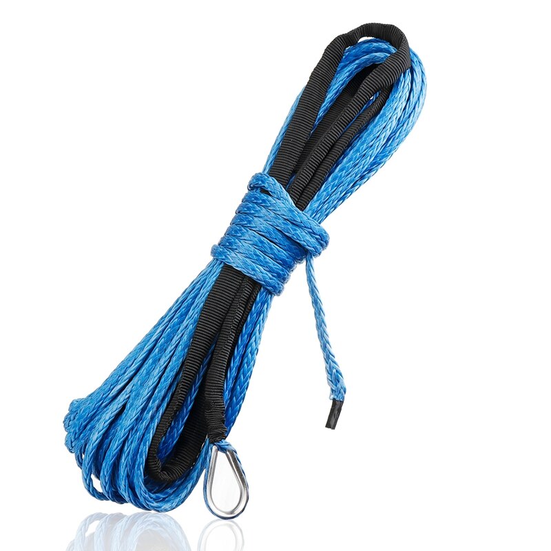 15m * 5mm Traktion Winde Seil Kabel Synthetische Faser 7000lbs Mit Mantel Auto Waschen Und Wartung Seil Für ATV UTV aus-Straße: Blau