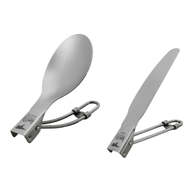 Keith Outdoor Titanium Vouwen Lepel Spork Mes Vork Vouwen Handvat Set Camping Bestek Puinhoop Kit Keuken Servies Draagbare: Spoon Knife