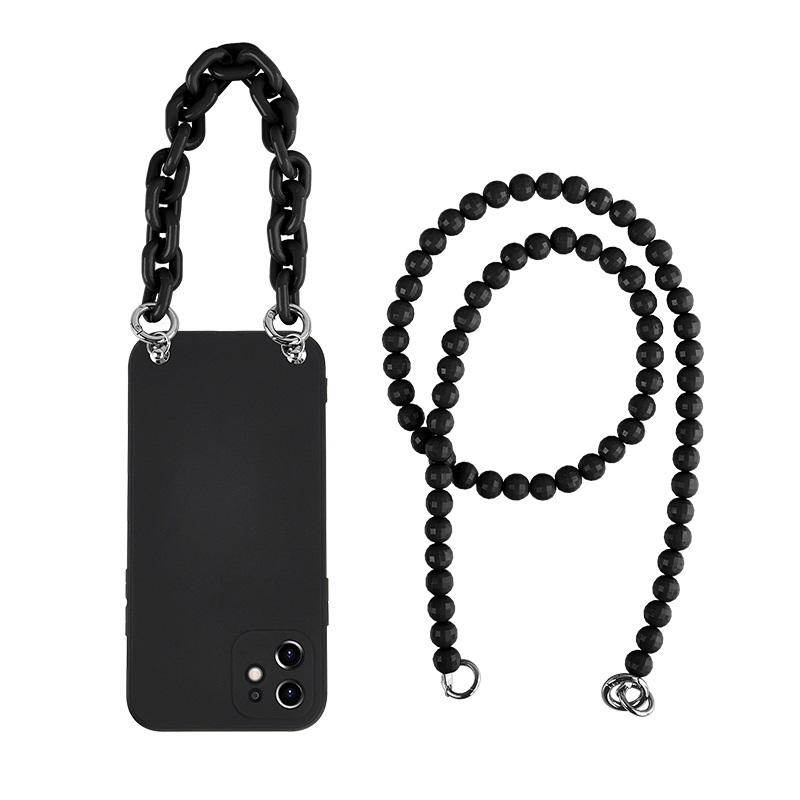 Funda cruzada para Samsung Galaxy S24 S23 Ultra S22 Plus S21 S20 FE Note 20 A55 A54 collar correa cordón cubierta de silicona líquida: plástico / Negro