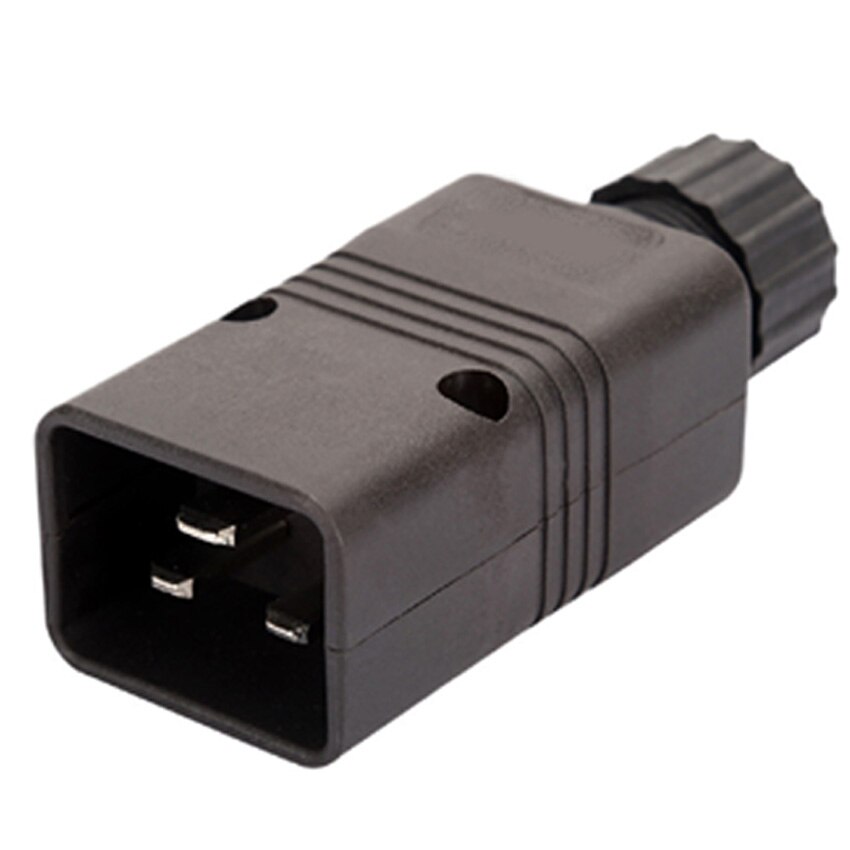 Black 16A CE Copper IEC320 C19 C20 UPS PDU Power Rewirable Connector 3P Assemble Wire Receptacle Male Female Convert Socket Plug