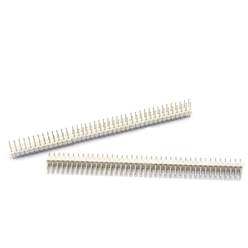 2.54mm Single Row single pin curved Pin Header Connector Strip Curved Needle Electronic Components Round Header connector: Double 2.54mm white