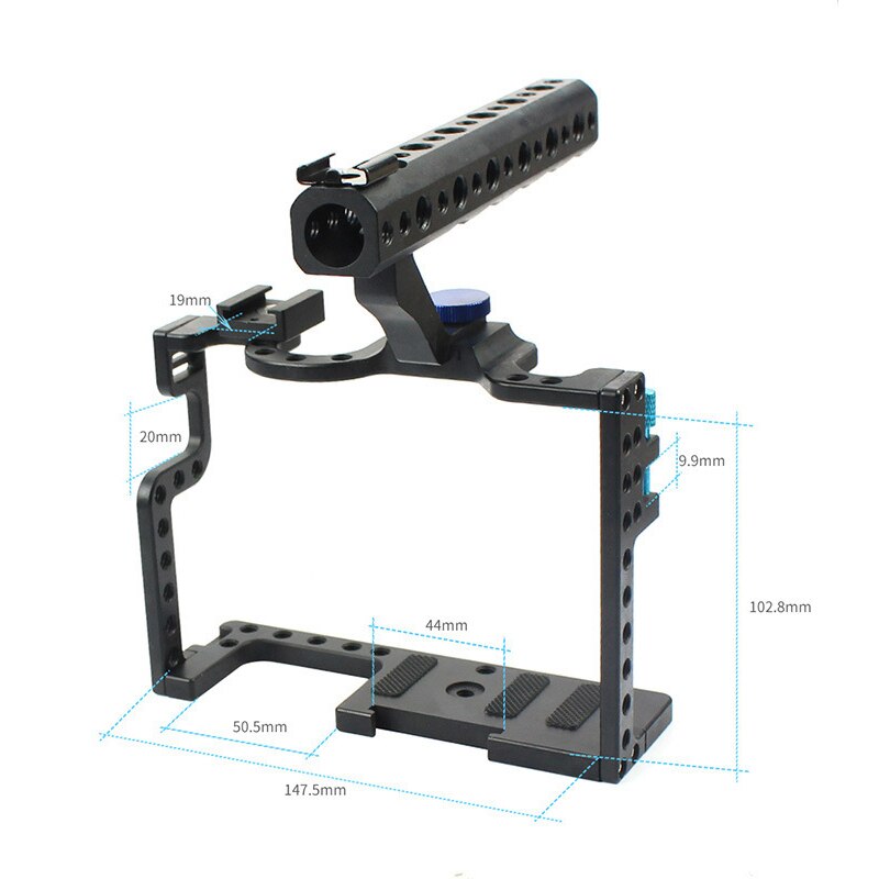 Camera Cage Stabilizer, Aluminum Alloy Camera Video Cage for Panasonic GH5/5S with Top Handle