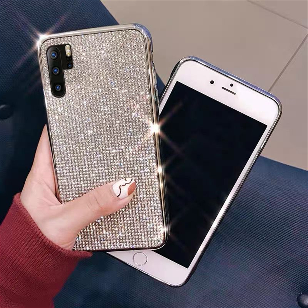 Funda de teléfono de lujo con diamantes brillantes para Huawei P40 P30 P20 Lite Mate 10 20 30 Pro V20 V30 PRO funda trasera de silicona suave con diamantes de imitación