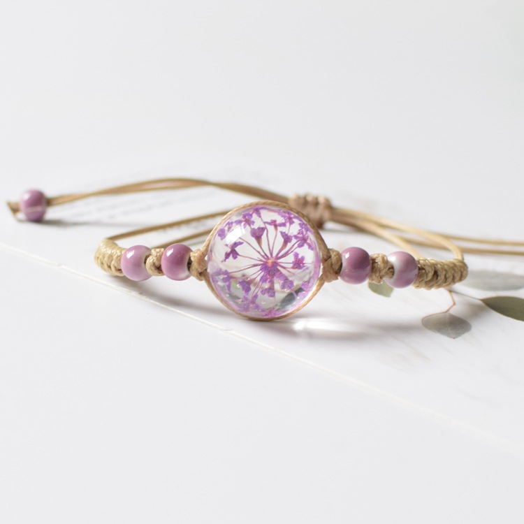 FIMAODZ Süße Blume Gänseblümchen Armbinde Perlen Getrocknete Blumen Löwenzahn Blüte Bunte Charme Armbänder für Frauen Mädchen: 16