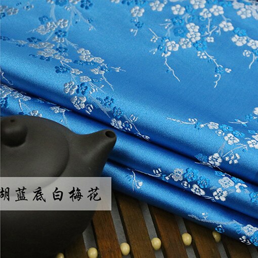 Tela floral de ciruela roja imitación de seda tejido Damasco brocado de Jacquard mobiliario para tapizar costura retazos de tela de tejido 75*50cm: F