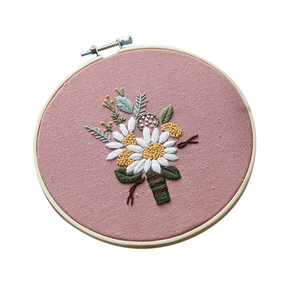 Full Range Of Embroidery Cross Stitch Stamped Embroidery With Floral Kit Bastidor Para Bordar Embroidery Cloth With Pattern