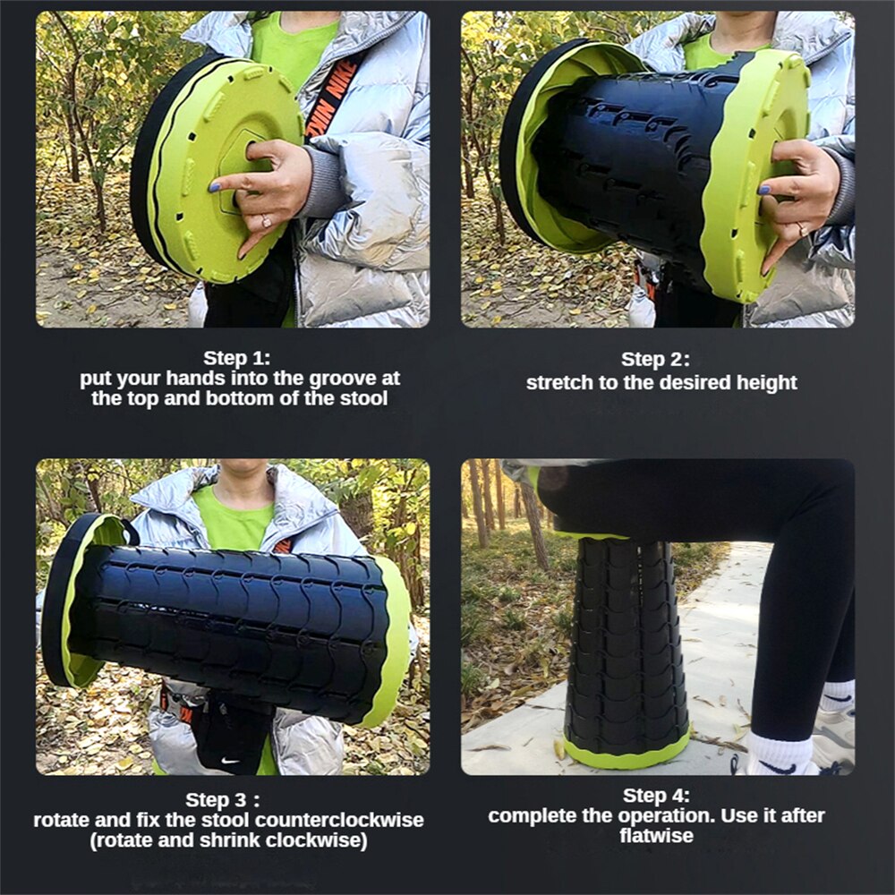 Wysuwany teleskopowy składany stołek-przenośny lekki składany fotel na fotel z regulacją wysokości dla dorosłych kemping podróż