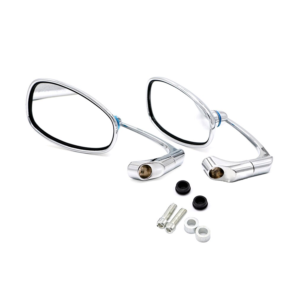 Svart krom motorcykel bakifrån sidan cafe racer speglar för piaggio zip cf moto piaggio  mp3 benelli tnt 125 kawasaki  z800: Krom oval