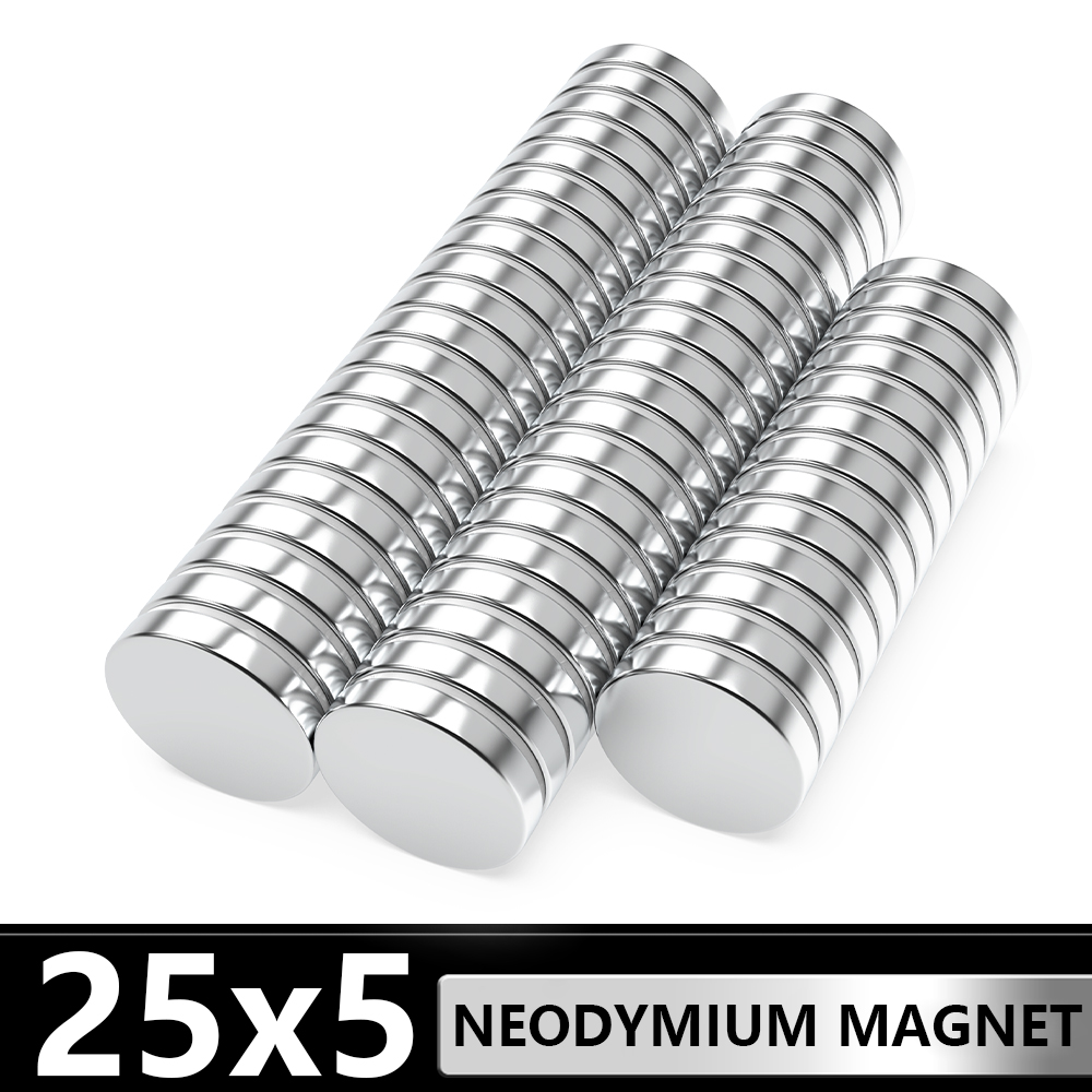 25x5mm Super Strong Round Magnet Powerful Refrigerator Magnets for Fridge, DIY, Building, Scientific, Craft, and Office Magnets