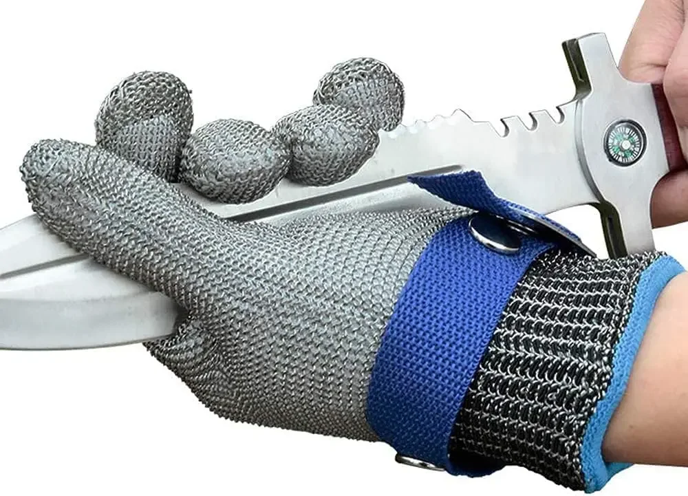 Gant métallique en maille Anti-coupure, sécurité, résistant aux coups de couteau, fil d'acier inoxydable, maille métallique, protection de boucher, gants résistants aux coupures
