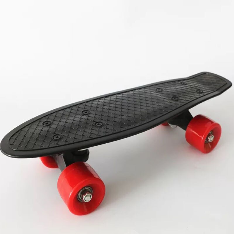 Mannen Vrouwen 22 ''Mini Penny Board Cruiser Skateboard Compleet Monteer Kinderen Volwassenen Plastic Vis Banaan Skate Board Speelgoed Scooter: Black