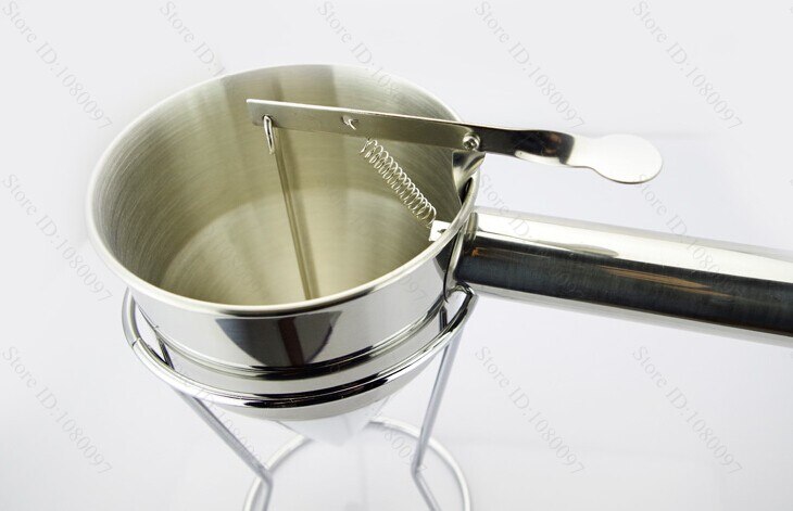 Stainless Steel taiyaki dispenser, Funnel Octopus Balls Tools, Meatball Funnel With Rack