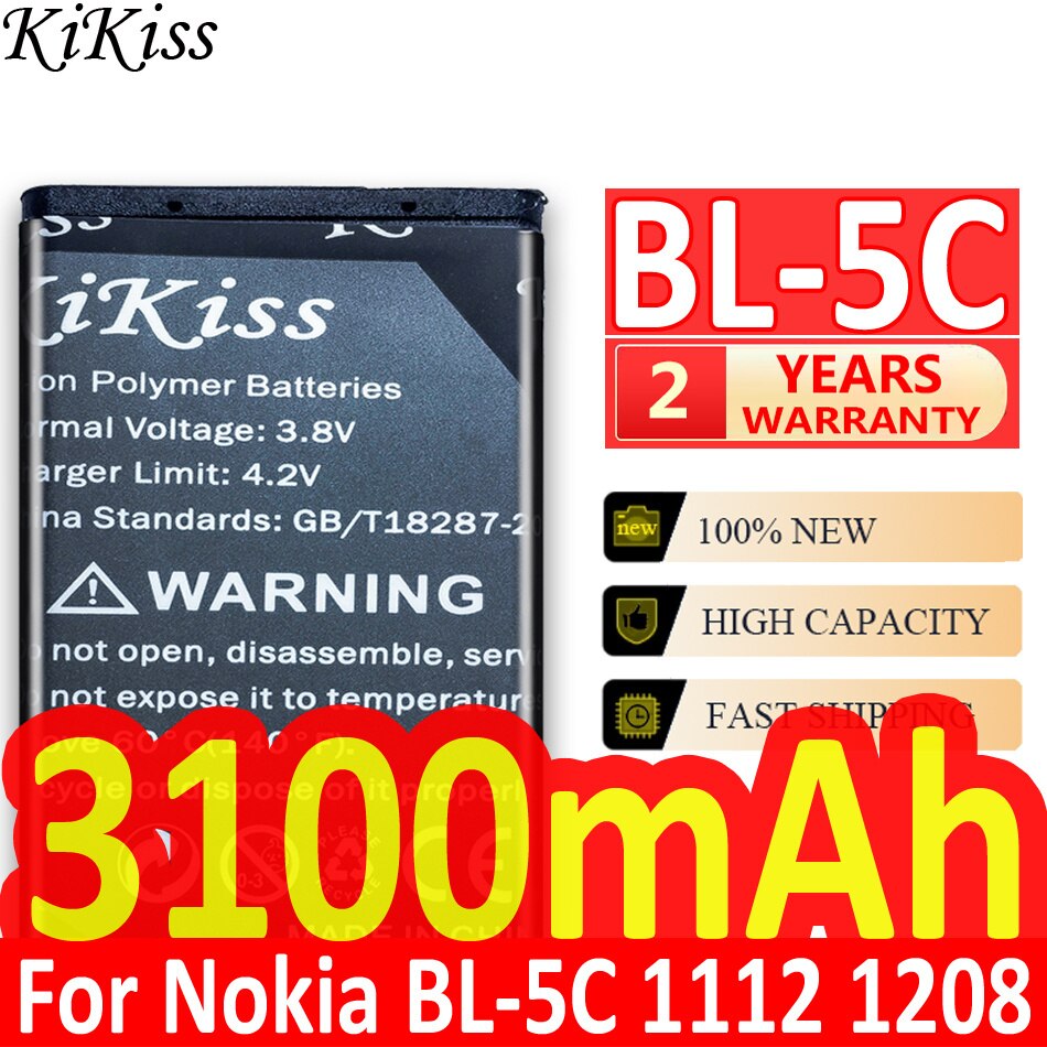 Battery BL 5C/4C HE338 HE319 HE330 HE351 WT240 HE321 HE336 HE345 HE344 HE316 HE317 HE335 For Nokia 2 3 3.1 3.2 5 6 6.1 2112 2118: BL-5C