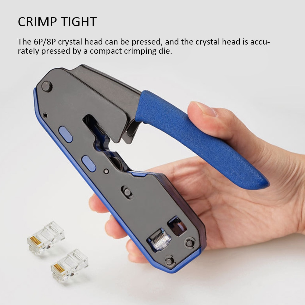 RJ45 Tool Network Crimper Crimping Tools Stripper Cuting Ethernet Cable Fit RJ45 Cat6 Cat5e Cat5 STP Plugs RJ45 Connector Cables