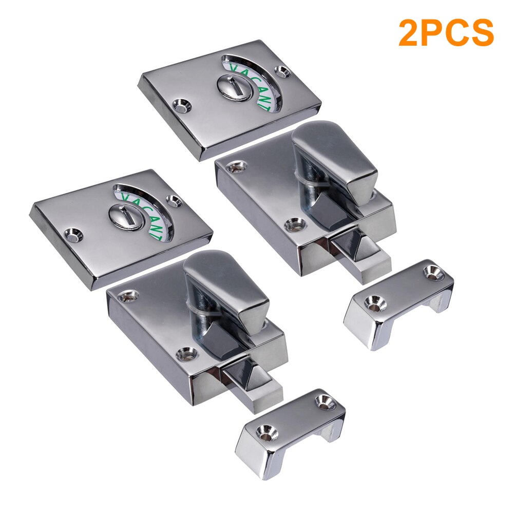 Engaged Indicator Bolt Bathroom Toilet WC Privacy Door Lock Vacant Latch: Polished Chrome 2pcs