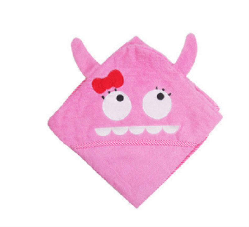 90x90cm baby baby kinderen badjas 100% katoen absorberende geen pilling badhanddoek met cap baby mantel cape T810: pink monster