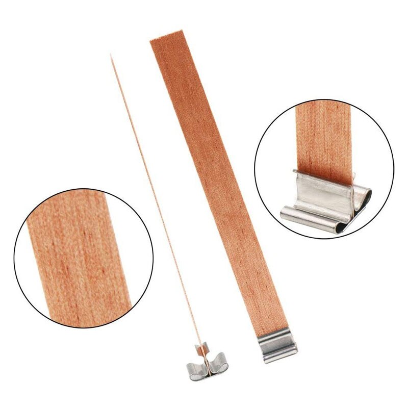 50Pcs 6-15cm Wooden Candles Wick With Sustainer Tab Candle Wick Core For DIY Candle Making Supplies Handmade Soy Parffin Wax Wic