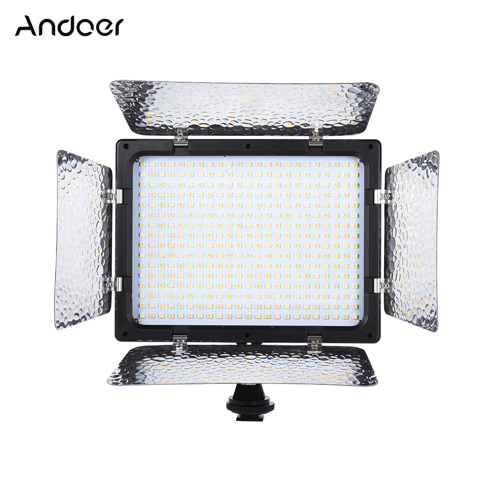 Andoer W368-2 Dual Color LED Video Light 3200 k-6000 k Fotografie Licht 368 LED Light Panel met Camera mount en Filters
