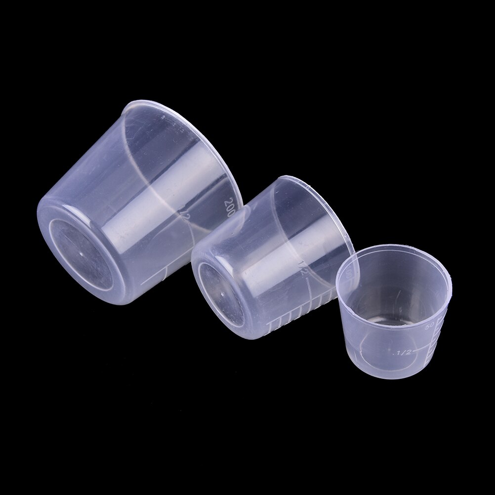 3PCS/Set 200/100/50ml Measuring Cup Labs Plastic Graduated Beakers Kitchen Tools Accessories