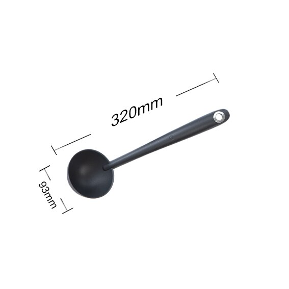 Espumadera antiadherente de nailon resistente al calor, ranurado colador, pinzas finas, utensilios de cocina de grado alimenticio: Soup spoon