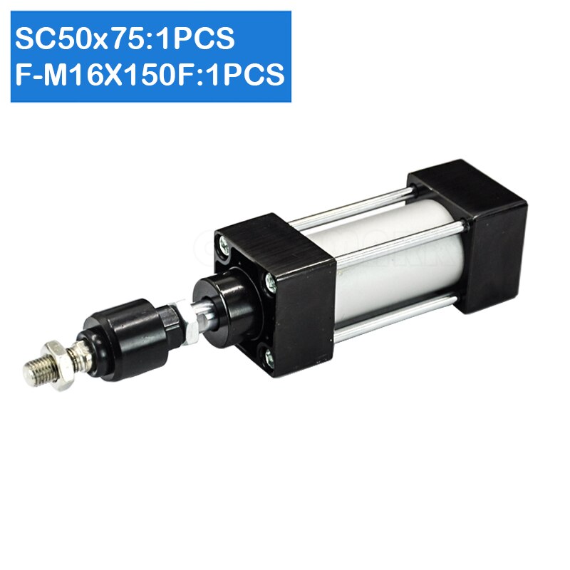 Sc50 x 75 50mm reikäinen 75mm- tahti standardi teleskooppinen pneumaattinen toimilaite männän tiiviste spesifikaatio isku pneumaattinen sylinteri: F -m16 x 150 f / Sc50 x 75- s