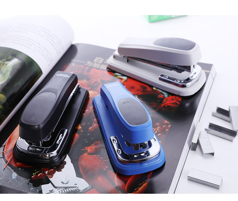 Fournitures d'apprentissage de bureau, agrafeuse moyenne antidérapante et confortable + 2 boîtes d'agrafes,