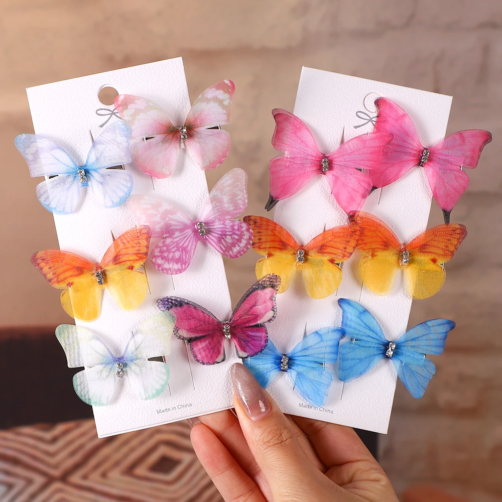 Horquillas de mariposa para niña, lazos para bebé que no daña el cabello, horquillas de Boutique súper bonitas, accesorios para el cabello de para mujer