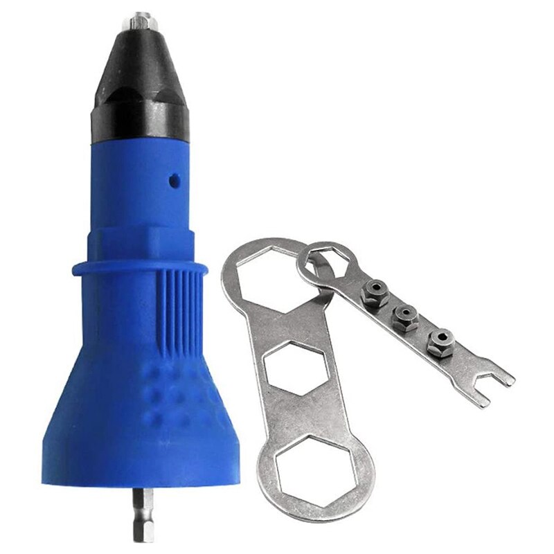 Electric Rivet Nut Rivet Adapter Riveting Tool Drill Bit Adapter Insert Nut Power Tool Accessories Blue: Default Title