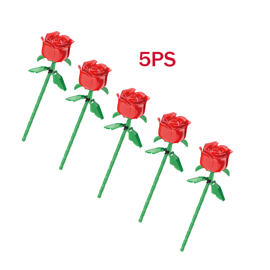 Edificio eterno pareja de rosas 3D rojo/rosa/azul rosa juguetes ramo amor decoración del hogar Día de la madre de cumpleaños del Día de San Valentín: Verde militar
