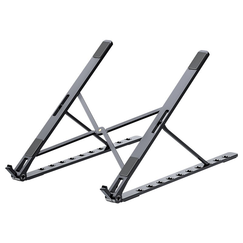 Soporte para portátil de aluminio soporte ajustable plegable soporte Base para portátil para Macbook Pro accesorios de soporte de refrigeración por aire: Dark Gray