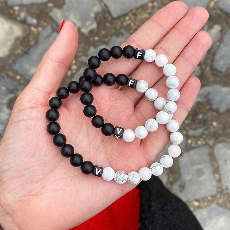 2022 nowych moda list para bransoletka dla kobiet mężczyzn klasyczny Handmade Strand 8mm kamienny koralik bransoletka biżuteria prezent