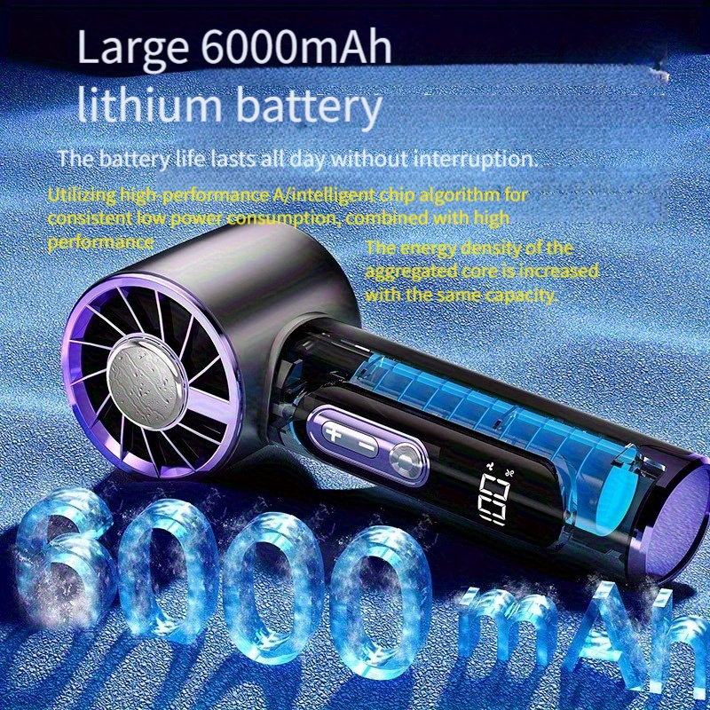 Portable Handheld Turbo Fan 100 Wind Speeds Adjustable Mini Personal Fan Battery Operated Electric Eyelash Fan