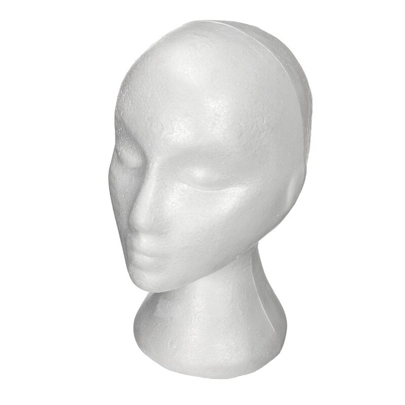! Cabeza de Maniquí de 27,5x52cm de espuma femenina (poliestireno) expositor para gorra, auriculares, accesorios para el cabello y wi