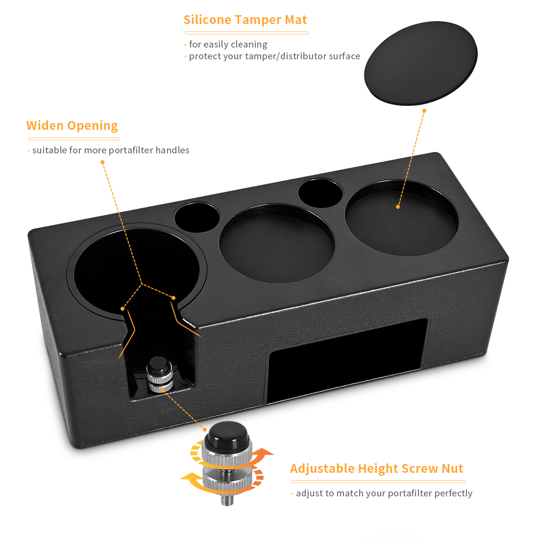 Coffee Tamper Mat Stand Portafilter Holder Rack Espresso 51/53/58mm Tamper Support Base Rack Coffee Tool Barista Accessories