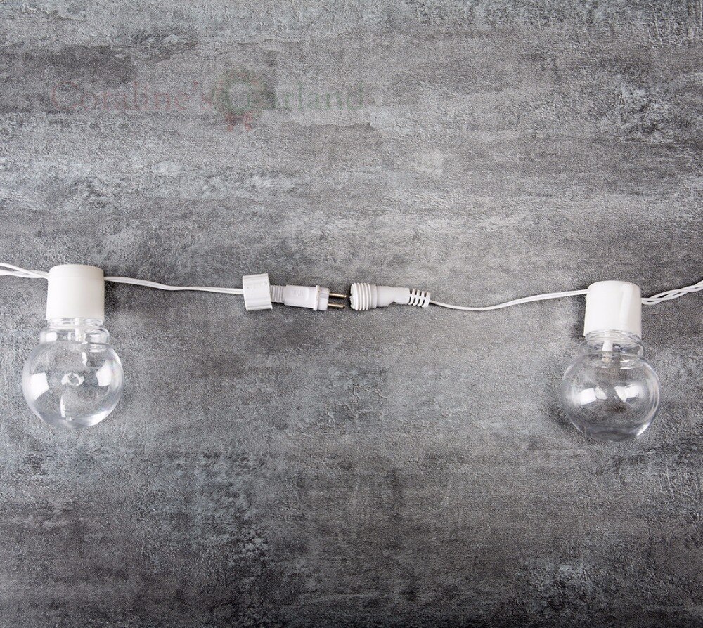 6 M Witte Kabel LED Lamp string Lights 20 Wit Globe Garland Fairy Lights voor Wedding Christmas Party Outdoor Verlichting decor