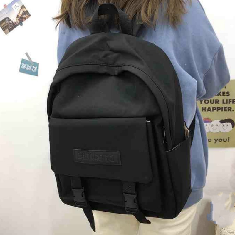 Mochilas femininas retalhos moda lona chique sólida preppy adolescentes mochila harajuku simples bolsa de viagem ulzzang ins all-match novo